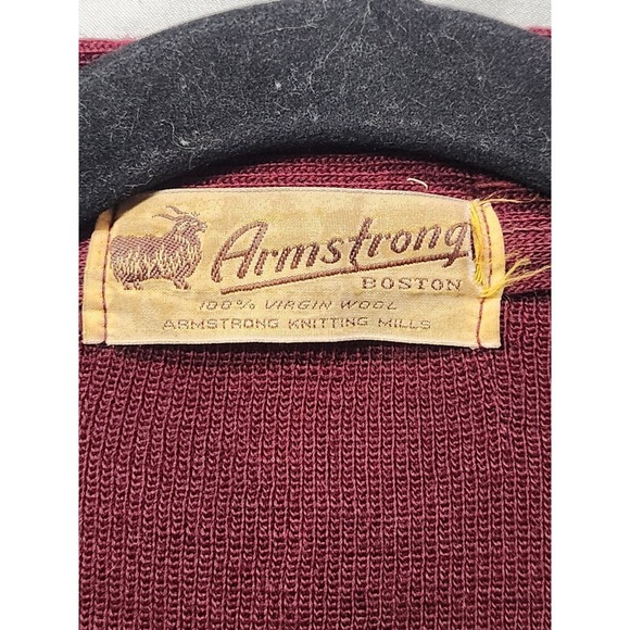 Vtg 1940s Armstrong Boston 100% Virgin Wool "P"‎ Letterman Football Prep Sweater - Picture 5 of 9